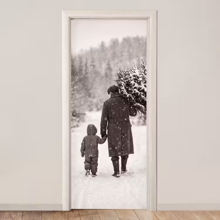 Türtapete - Mann – Kind – Winter — 1