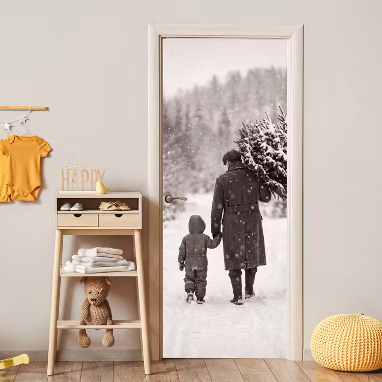 Türtapete - Mann – Kind – Winter — 5