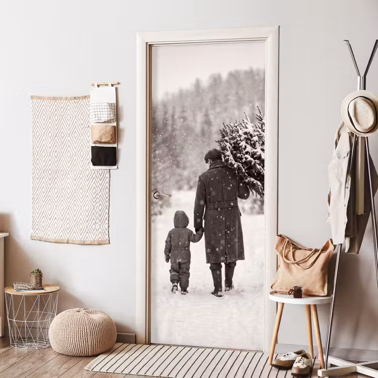 Türtapete - Mann – Kind – Winter — 7