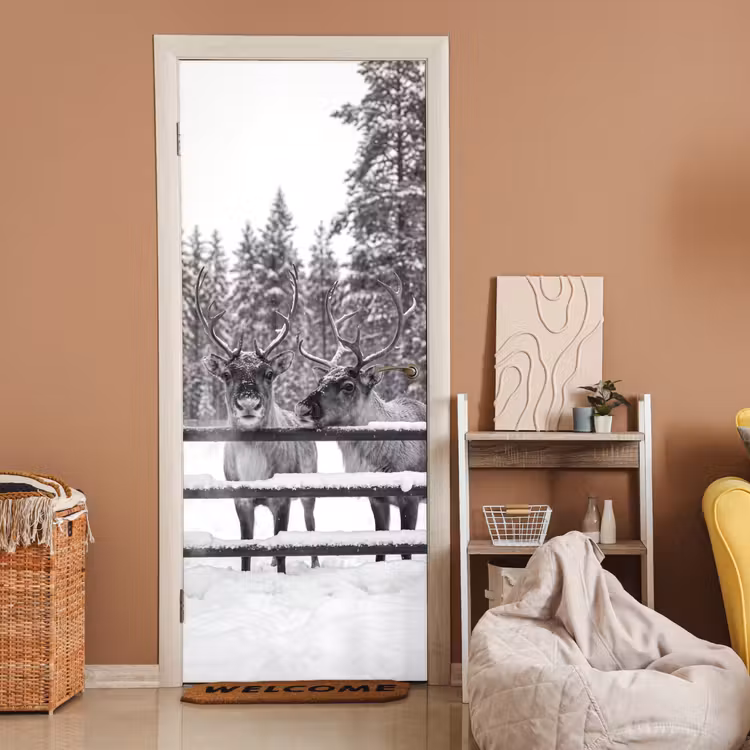 Türtapete - Rentier – Schnee – Winter — 2