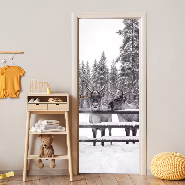 Türtapete - Rentier – Schnee – Winter — 5