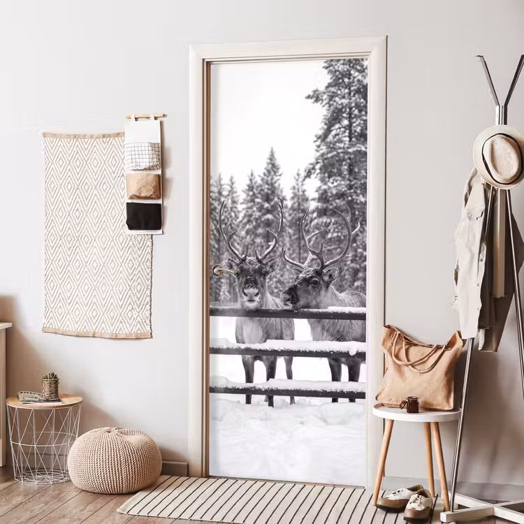 Türtapete - Rentier – Schnee – Winter — 7