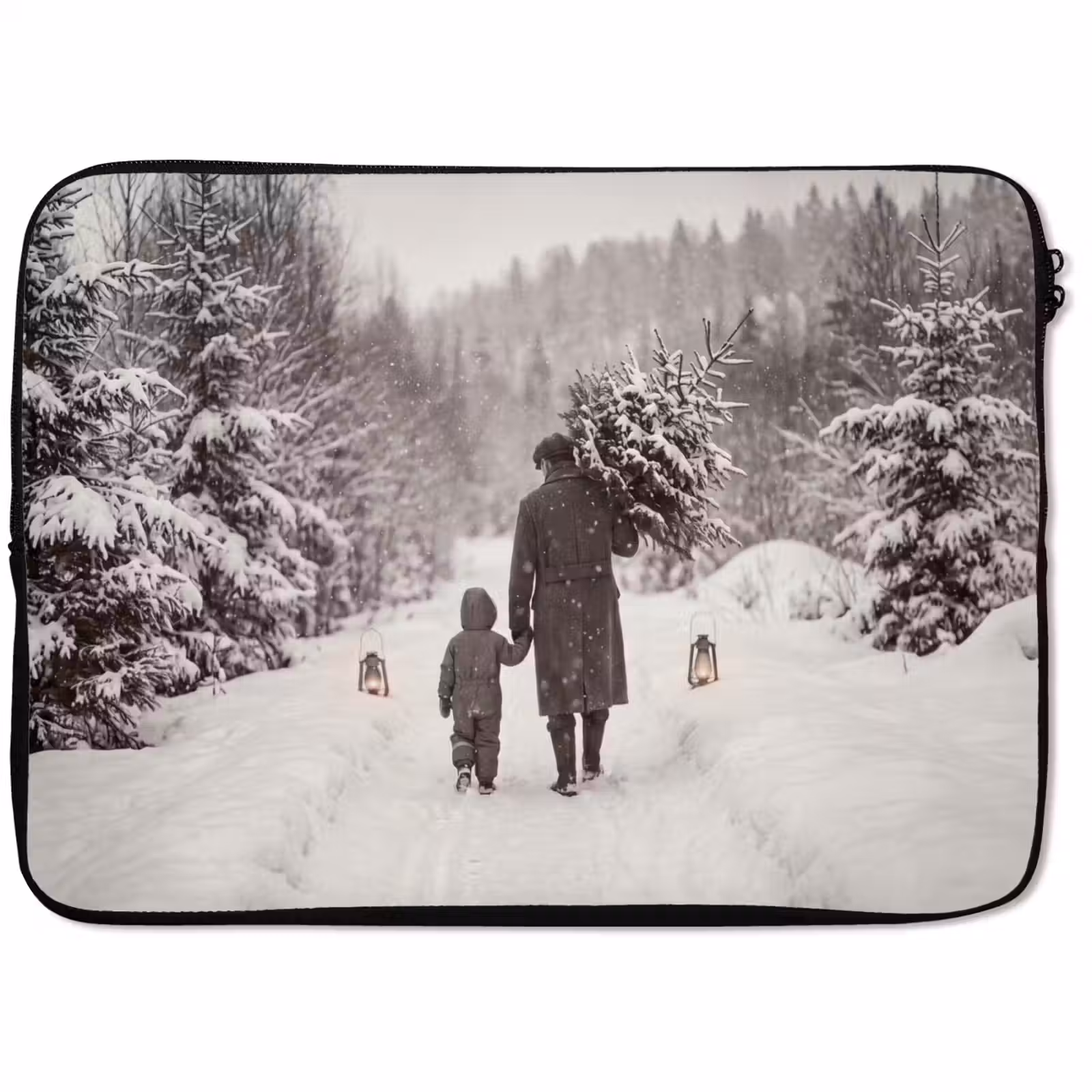 Laptop hülle - Mann – Kind – Winter — 1