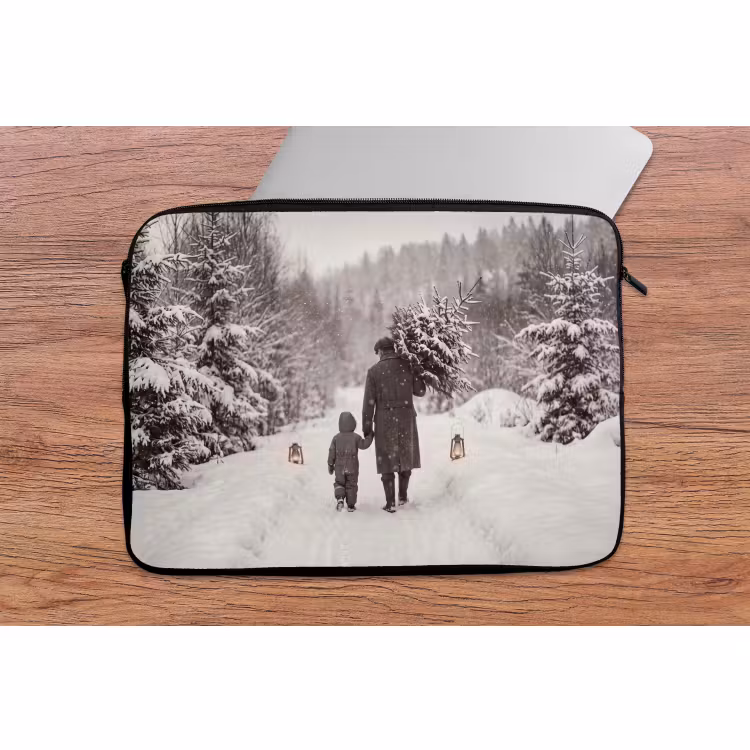 Laptop hülle - Mann – Kind – Winter — 2