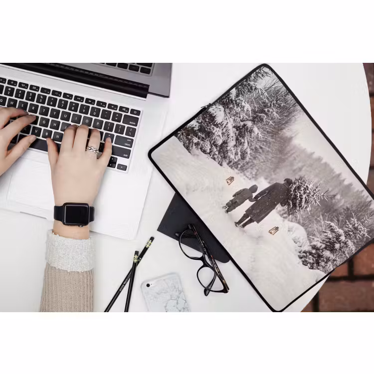 Laptop hülle - Mann – Kind – Winter — 3