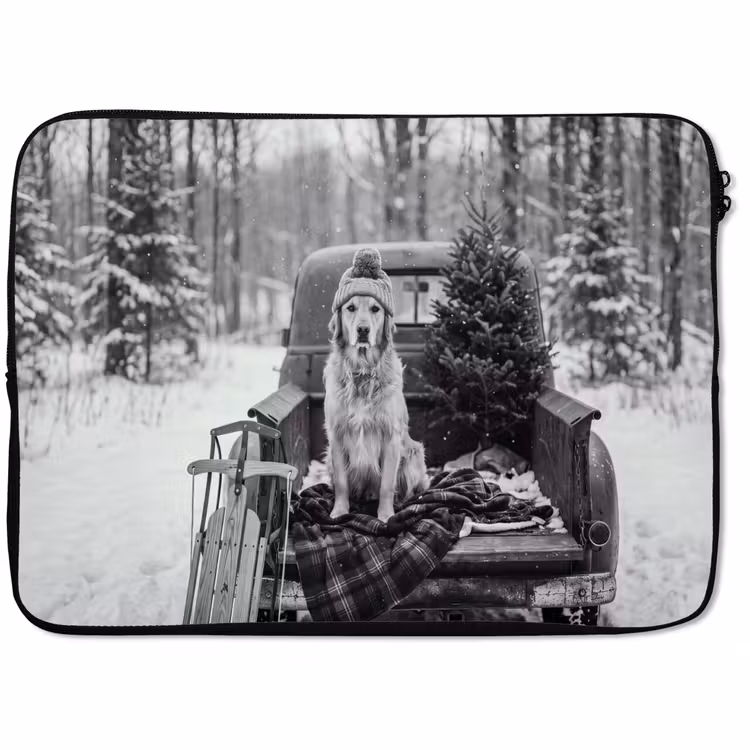 Laptop hülle - Hund – Mütze – Winter — 1