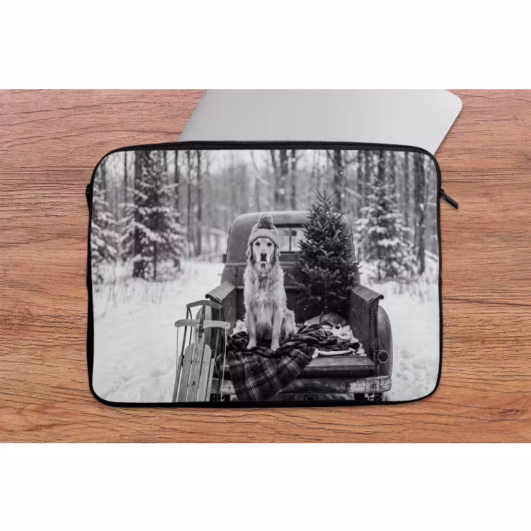 Laptop hülle - Hund – Mütze – Winter — 2
