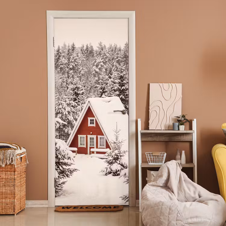 Türtapete - Haus – Winter – Schnee — 2