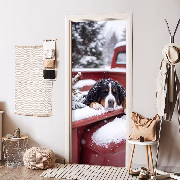 Türtapete - Hund – Roter Lkw — 7