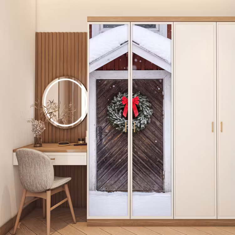 Türtapete - Tür – Weihnachtskranz – Winter — 4