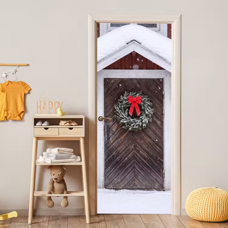 Türtapete - Tür – Weihnachtskranz – Winter — 5
