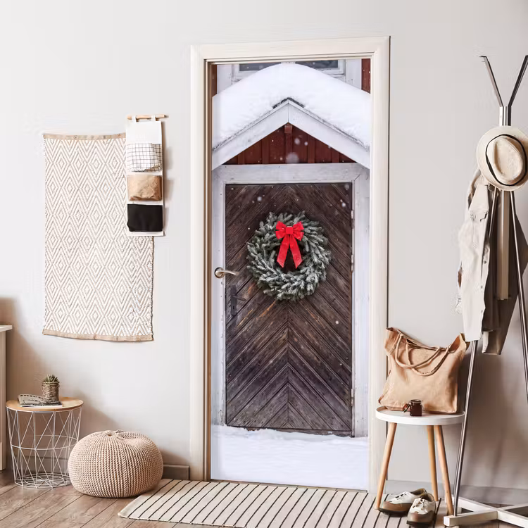 Türtapete - Tür – Weihnachtskranz – Winter — 7