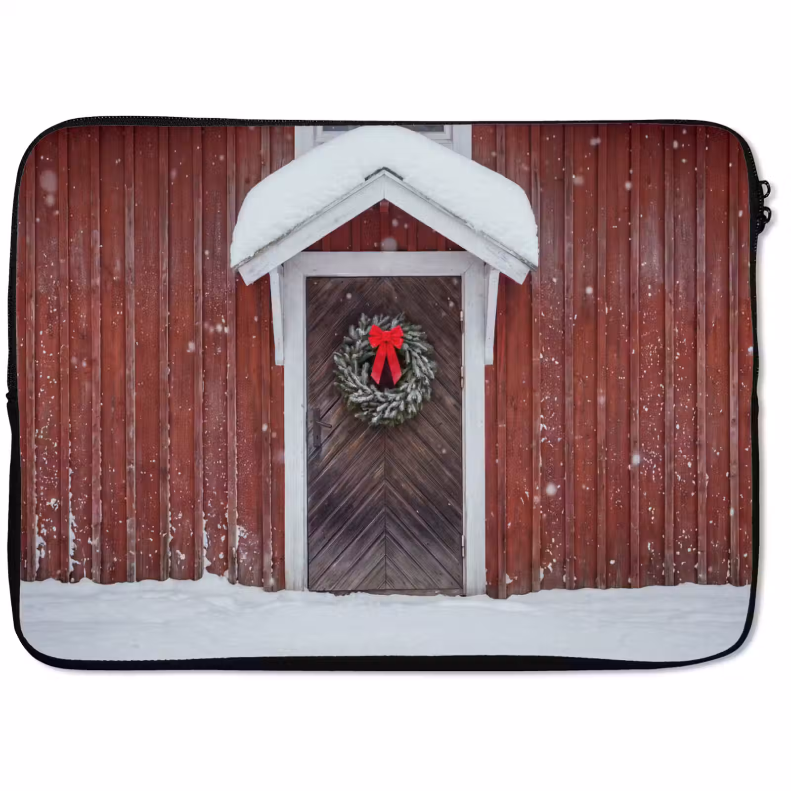 Laptop hülle - Tür – Weihnachtskranz – Winter — 1