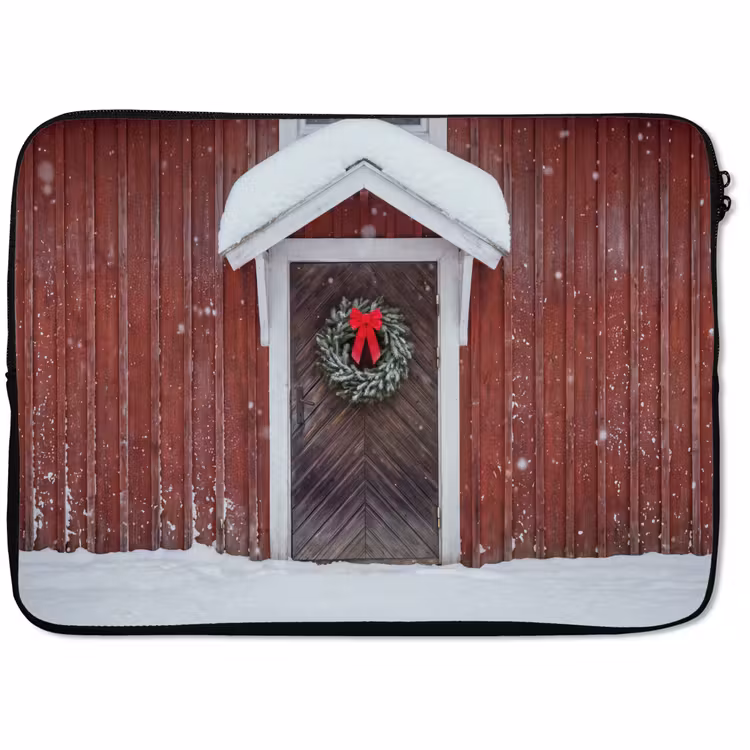 Laptop hülle - Tür – Weihnachtskranz – Winter — 1