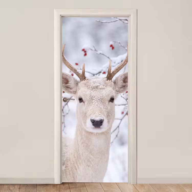 Türtapete - Hirsch – Natur – Schnee — 1