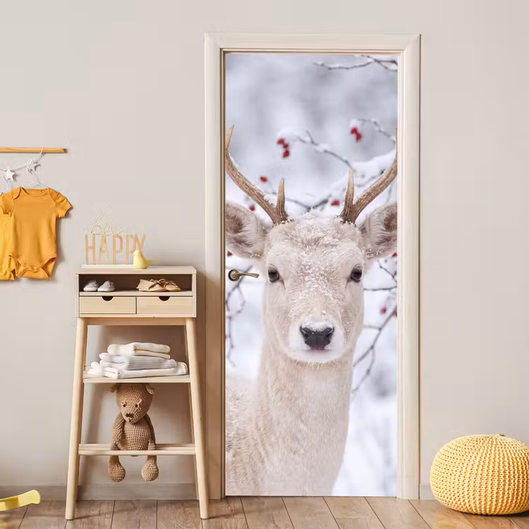 Türtapete - Hirsch – Natur – Schnee — 5
