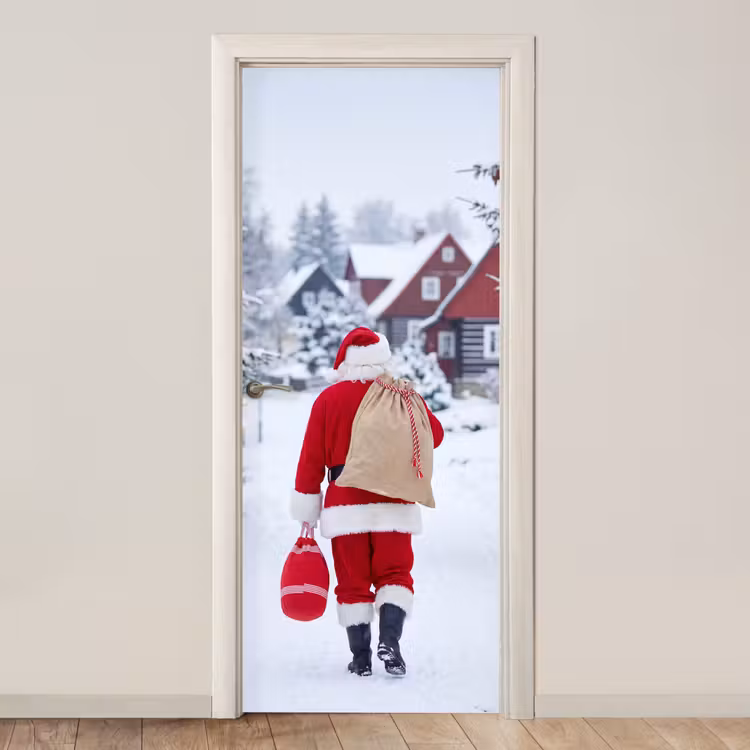 Türtapete - Weihnachtsmann – Schnee – Winter — 1