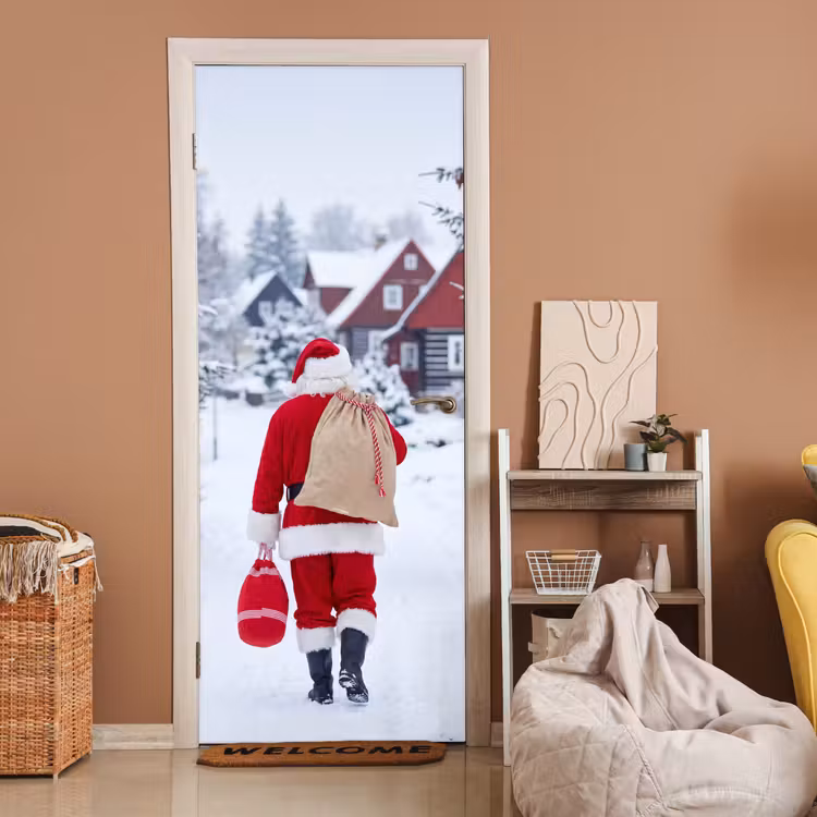 Türtapete - Weihnachtsmann – Schnee – Winter — 2