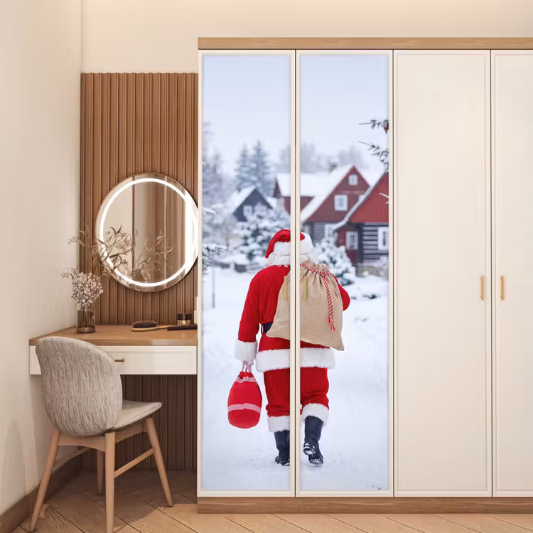 Türtapete - Weihnachtsmann – Schnee – Winter — 4
