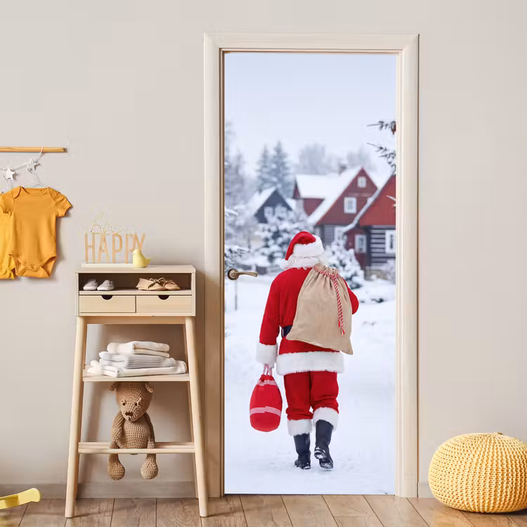 Türtapete - Weihnachtsmann – Schnee – Winter — 5