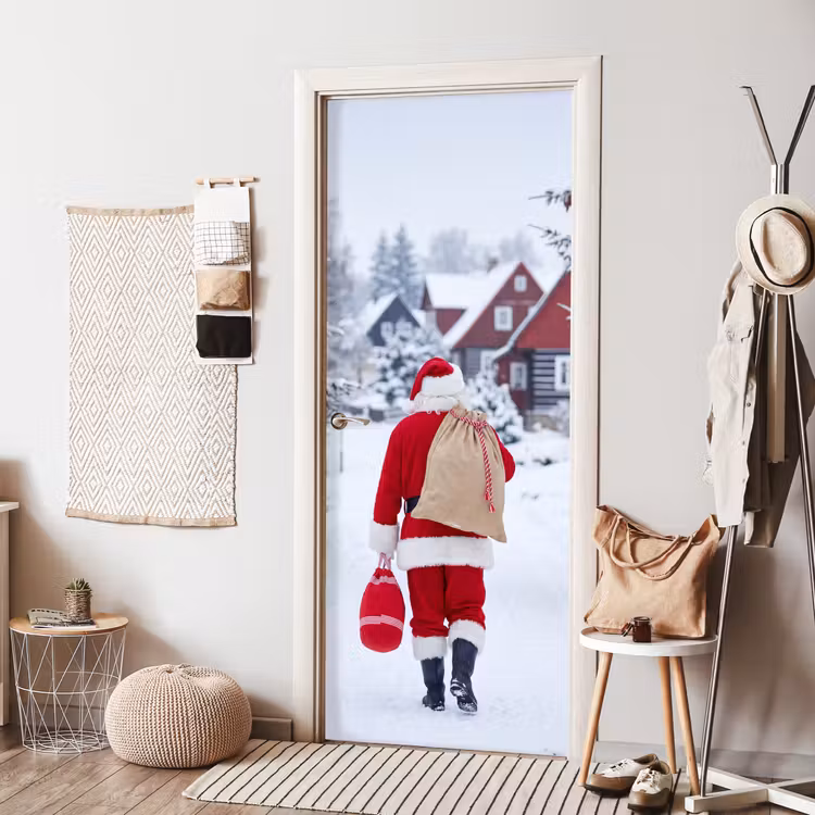 Türtapete - Weihnachtsmann – Schnee – Winter — 7