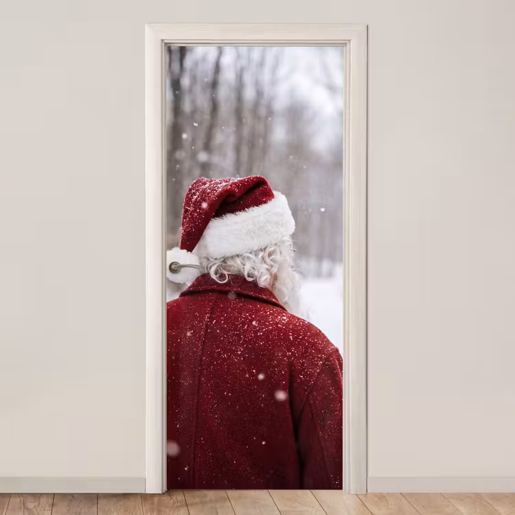 Türtapete - Weihnachtsmann – Winter – Schnee — 1