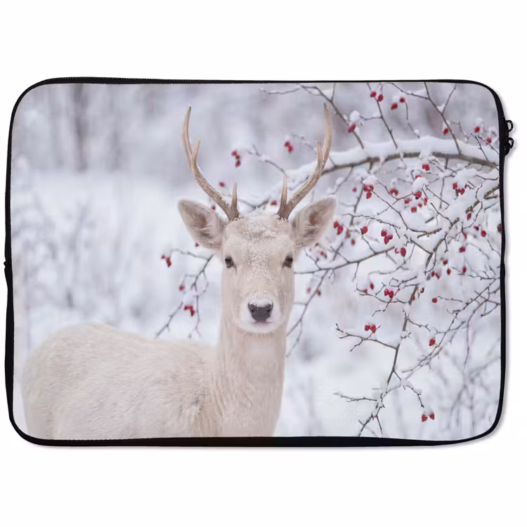Laptop hülle - Hirsch – Natur – Schnee — 1