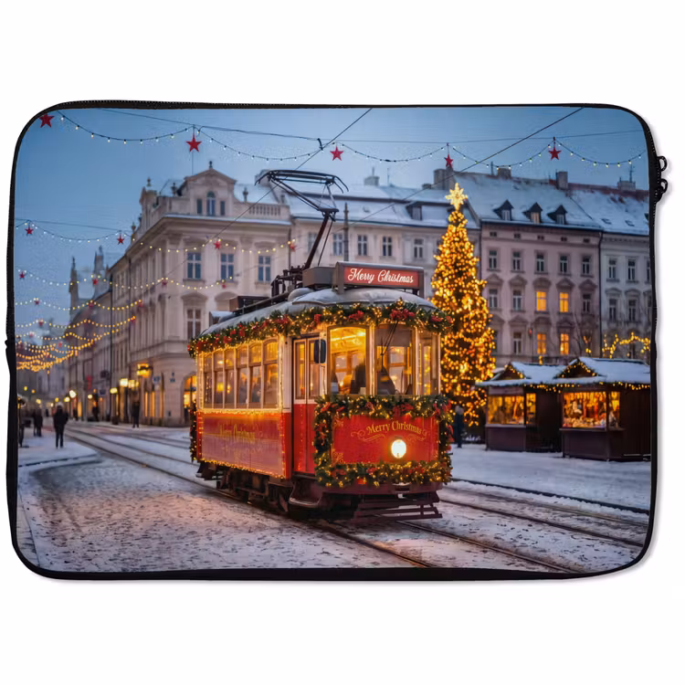 Laptop hülle - Straßenbahn – Weihnachten – Schnee — 1