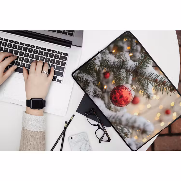 Laptop hülle - Weihnachtskugel – Schnee – Winter — 3