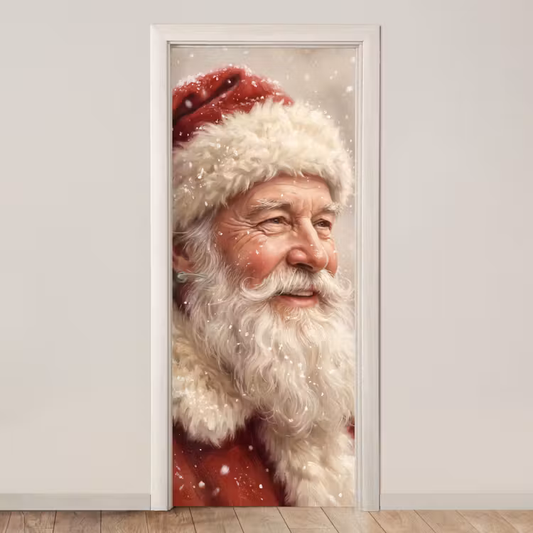 Türtapete - Weihnachtsmann – Schnee – Weihnachten — 1
