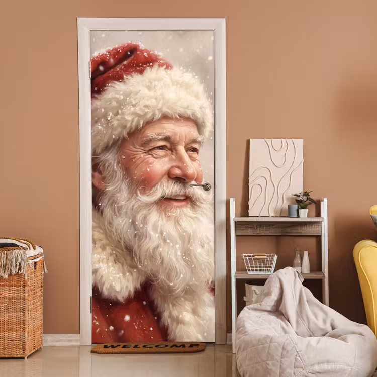 Türtapete - Weihnachtsmann – Schnee – Weihnachten — 2