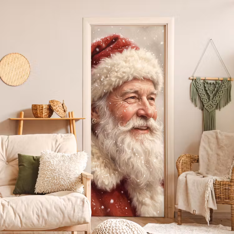 Türtapete - Weihnachtsmann – Schnee – Weihnachten — 3