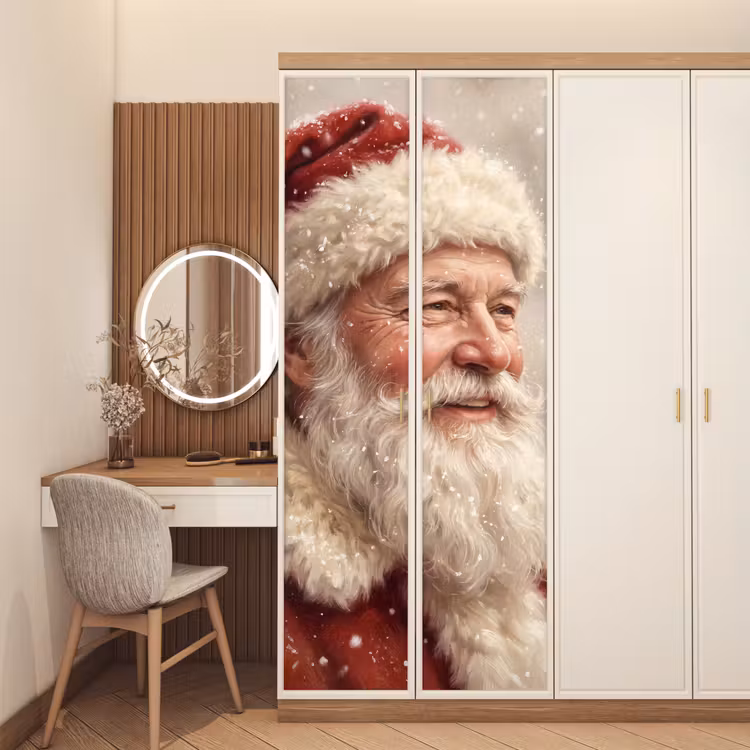 Türtapete - Weihnachtsmann – Schnee – Weihnachten — 4