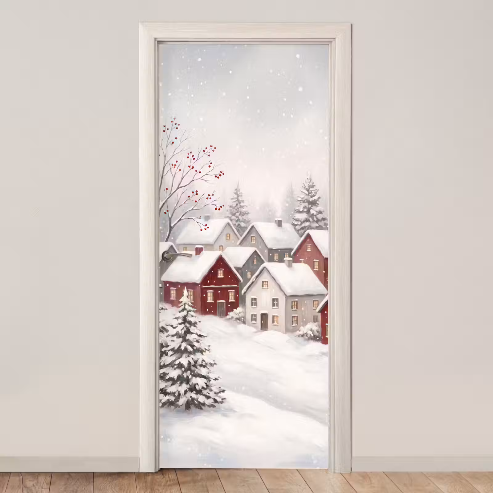 Türtapete - Häuser – Schnee – Winter — 1