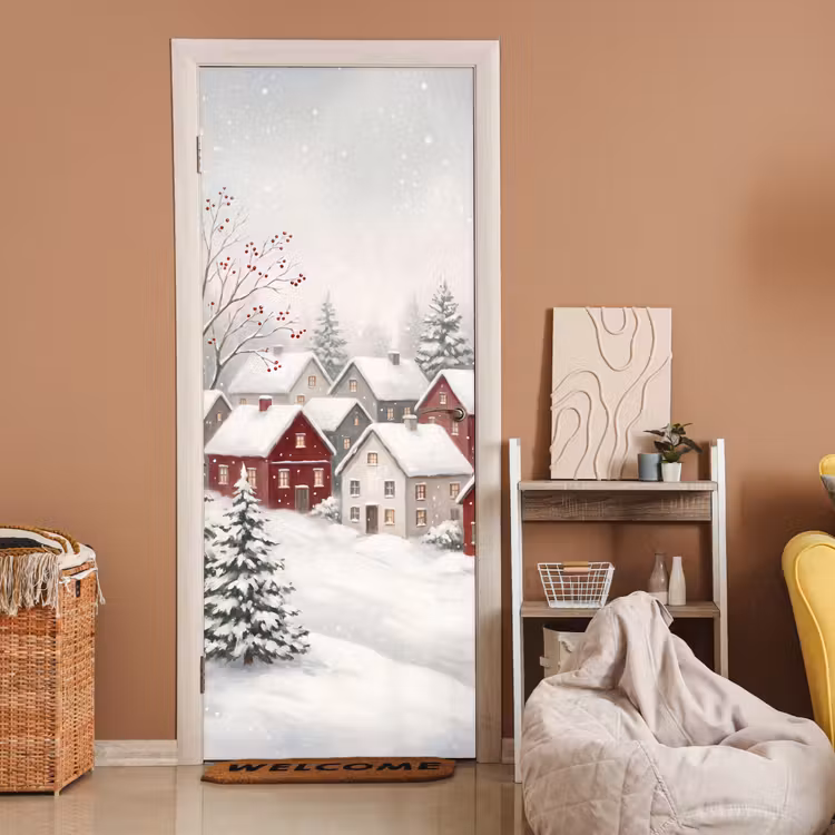 Türtapete - Häuser – Schnee – Winter — 2