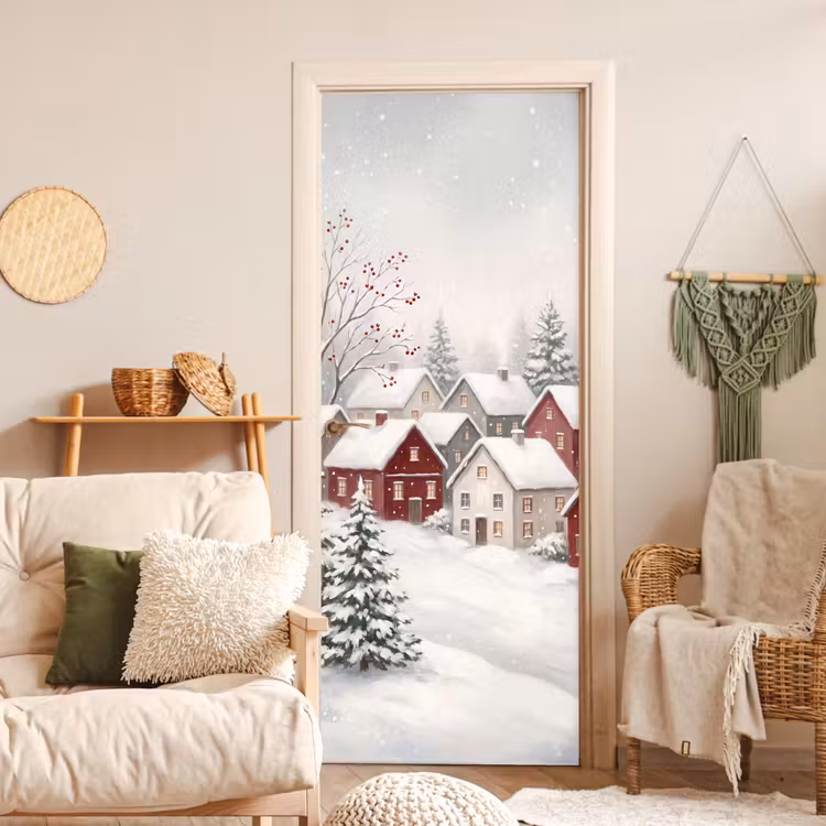 Türtapete - Häuser – Schnee – Winter — 3