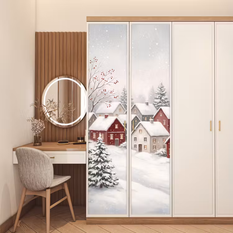 Türtapete - Häuser – Schnee – Winter — 4