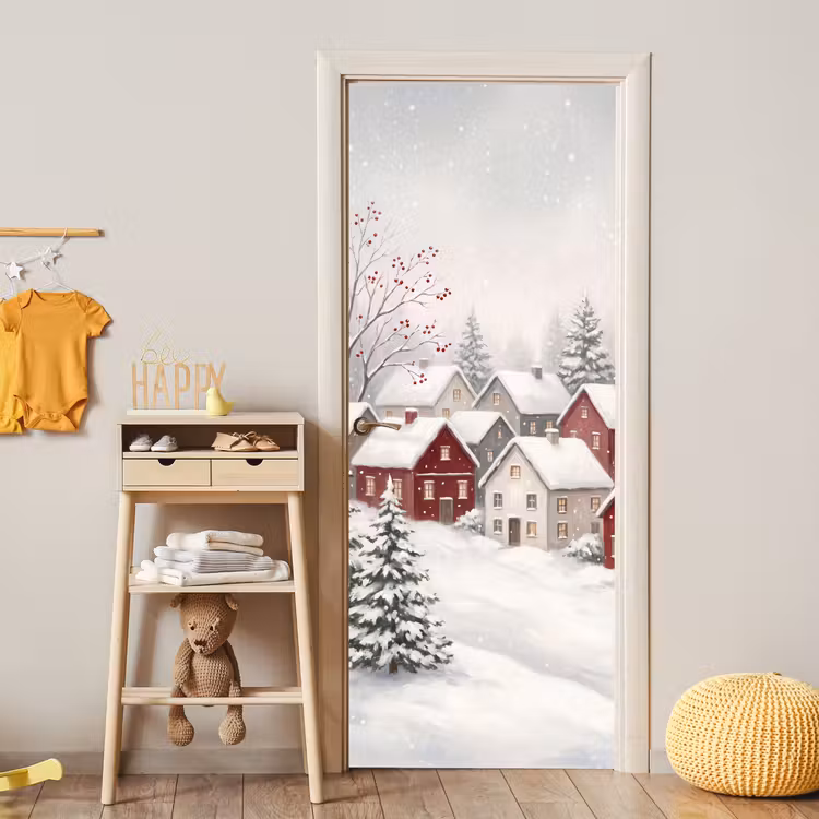 Türtapete - Häuser – Schnee – Winter — 5