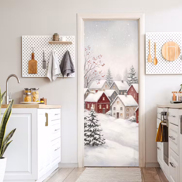 Türtapete - Häuser – Schnee – Winter — 6