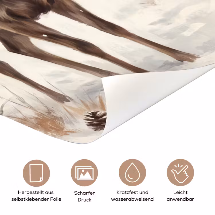 Türtapete - Hirsch – Schnee – Tiere — 8