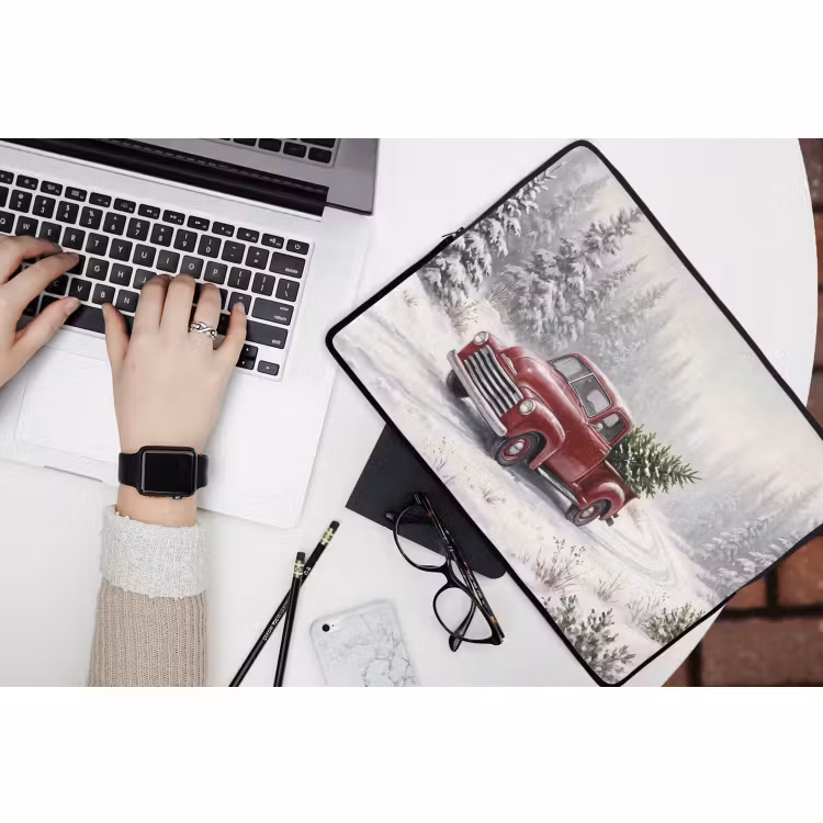 Laptop hülle - Auto – Verschneit – Wald — 3