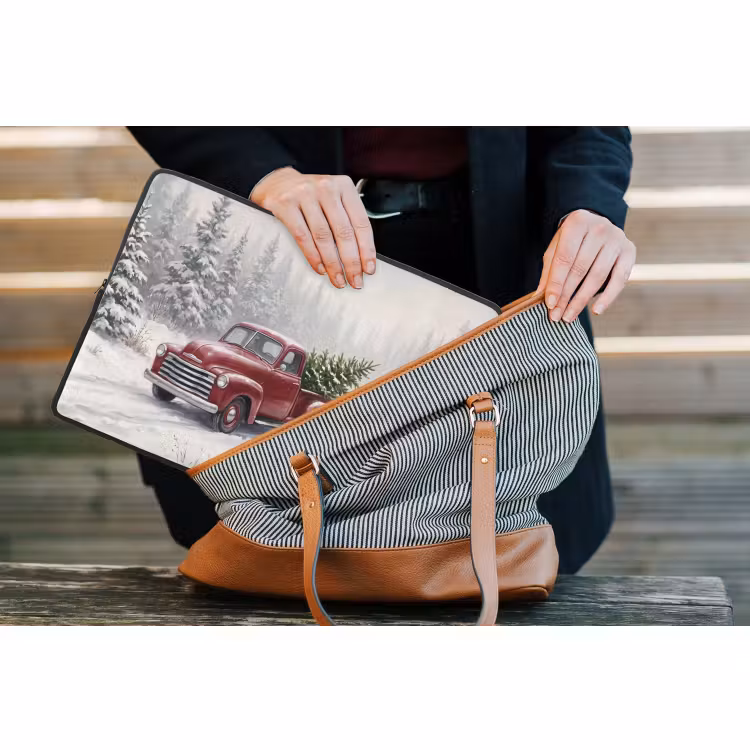 Laptop hülle - Auto – Verschneit – Wald — 4