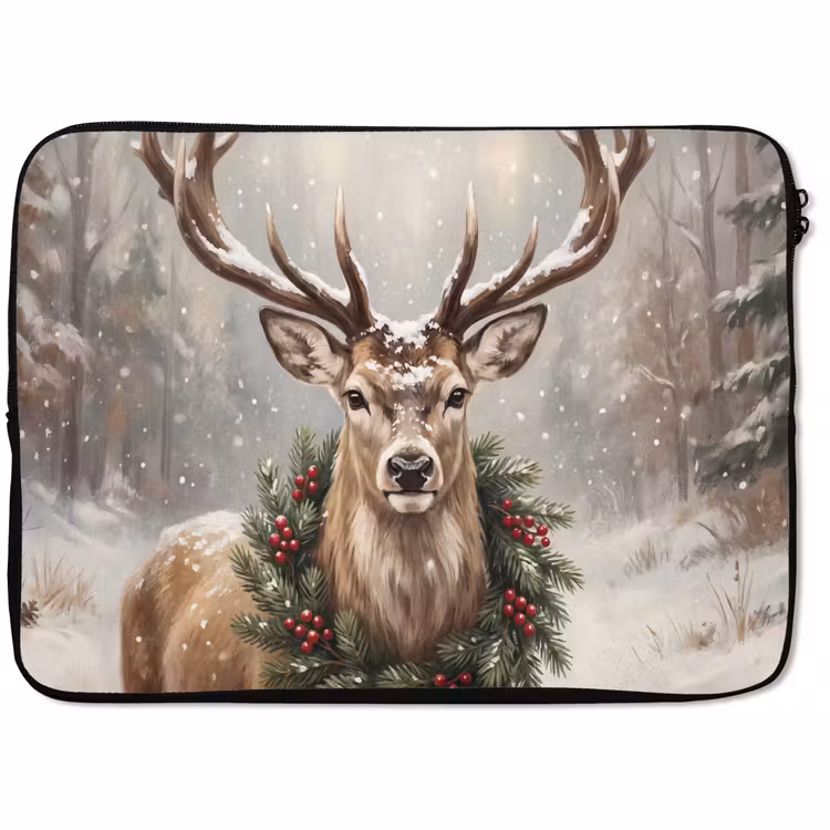 Laptop hülle - Hirsch – Schnee – Tiere — 1