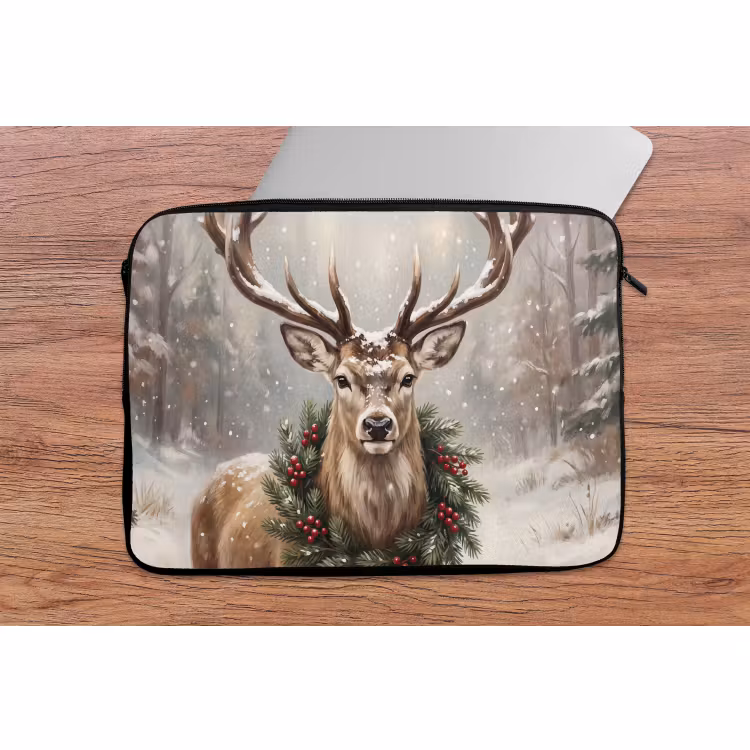 Laptop hülle - Hirsch – Schnee – Tiere — 2