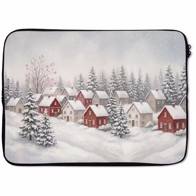 Laptop hülle - Häuser – Schnee – Winter — 1
