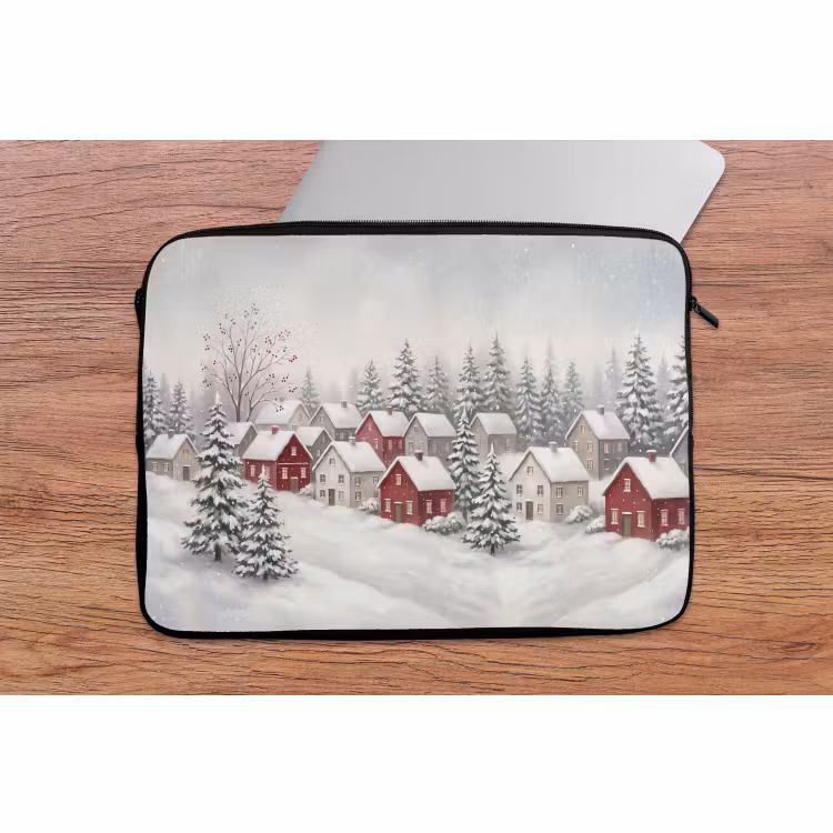 Laptop hülle - Häuser – Schnee – Winter — 2
