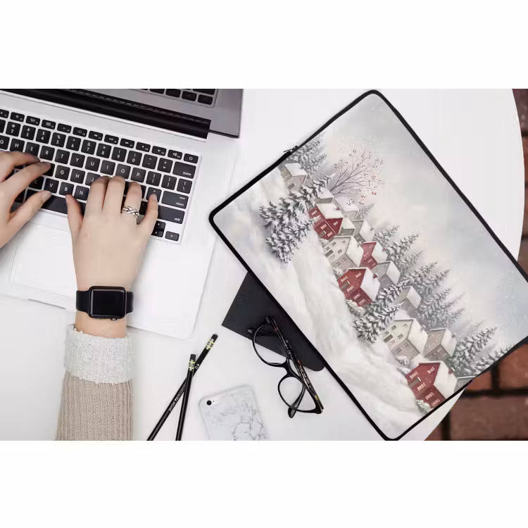 Laptop hülle - Häuser – Schnee – Winter — 3