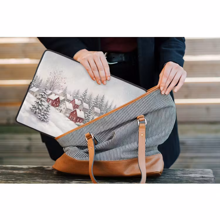 Laptop hülle - Häuser – Schnee – Winter — 4