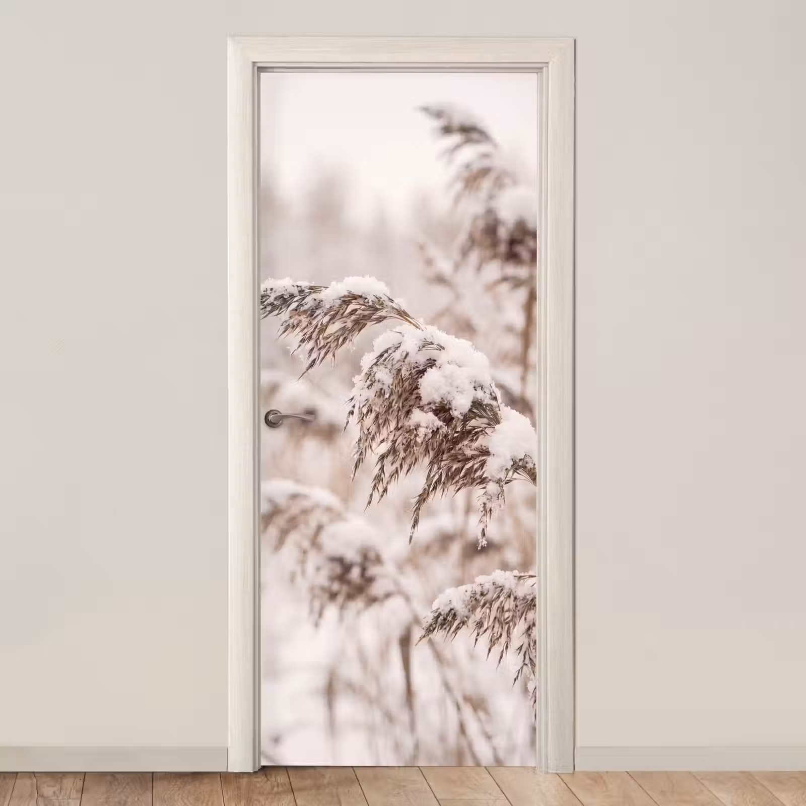 Türtapete - Schilf – Schnee – Winter — 1