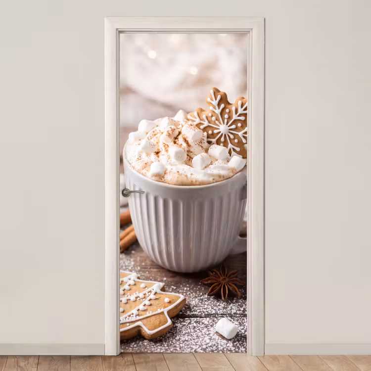 Türtapete - Getränke – Marshmallows – Weihnachten — 1
